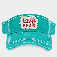 Faith Fear Vintage Visor Hat