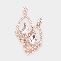 Marquise Stone Accented Rhinestone Pave Evening Earrings