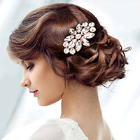 Flower Stone Cluster Embellished Hair Comb