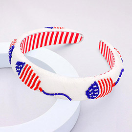 American USA Flag Beaded Headband