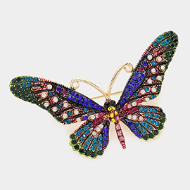 Butterfly Rhinestone Pave Brooch