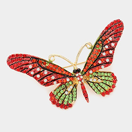 Butterfly Rhinestone Pave Brooch