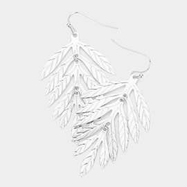 Metal Leaf Dangle Earrings