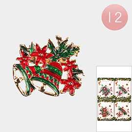 12PCS - Christmas Theme Pin Brooches