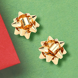 Christmas Gift Bow Stud Earrings