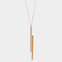Abstract Metal Bar Pendant Long Necklace