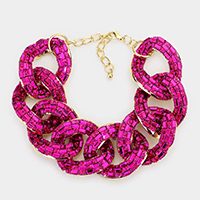Stone Embellished Link Evening Bracelet