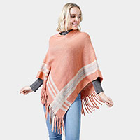 Knit Poncho With Tassel