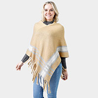 Knit Poncho With Tassel