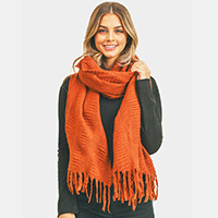 Solid Pleated Scarf