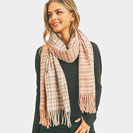 Houndstooth Chevron Two Patterns Scarf