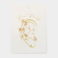 5PCS - Stone Musical Note Ear Cuff Earrings