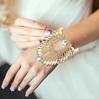 Marquise Stone Embellished Pearl Bracelet