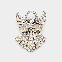 Rhinestone Pave Embellished Angel Pin Brooch