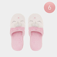 6PAIRS - Fuzzy Face Soft Home Indoor Floor Slippers