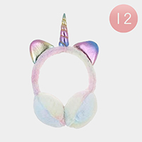 12PCS - Rainbow Unicorn Plush EarMuffs