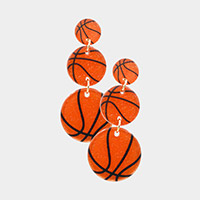 Acetate Basketball Link Earrings