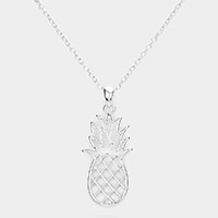 Metal Cut Out Pineapple Pendant Necklace