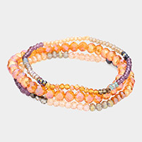 3PCS - Faceted Beads Multi Layered Bracelets