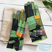Multi Plaid Pattern Touch Gloves