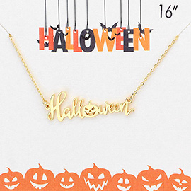 Halloween Metal Message Pendant Necklace