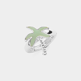 Sea Glass Palm Tree Stretch Ring