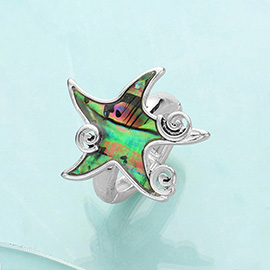 Abalone Starfish Stretch Ring