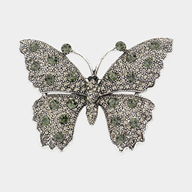 Bubble Stone Embellished Butterfly Pin Brooch