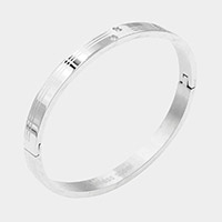 CZ Embellished Stainless Steel Bangle Evening Bracelet