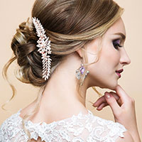 Floral Marquise Stone Cluster Hair Comb
