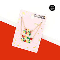 2PCS - Christmas mini mama Claus Message Pendant Moms and Kids Set Necklaces