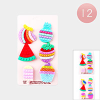 12 Set of 6 - Fruits Popsicle Cupcake Shoes Deco Charms