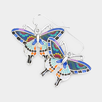 Pattern Detailed Butterfly Dangle Earrings