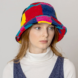 Color Block Sherpa Bucket Hat