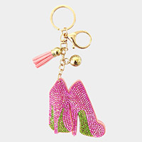 Bling Stiletto Heel Tassel Keychain