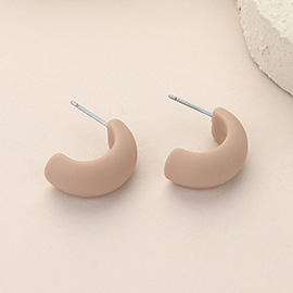 Matte Colored Half Hoop Earrings