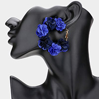 Flower Cluster Hoop Earrings