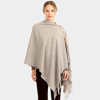 Soft Feel Texture Solid Cape / Scarf