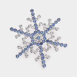 Rhinestone Snowflake Pin Brooch