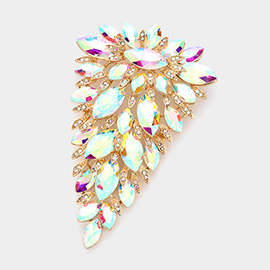 Marquise Stone Leaf Cluster Vine Pin Brooch