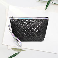 Quilted Shiny Puffer Pouch Bag