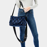 Quilted Shiny Puffer Shoulder / Crossbody Bag