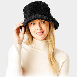 Two Tone Faux Fur Bucket Hat