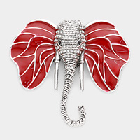 Rhinestone Embellished Elephant Pin Brooch
