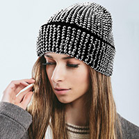 Studded Knit Beanie Hat