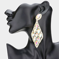 Marquise Stone Cluster Petal Evening Earrings