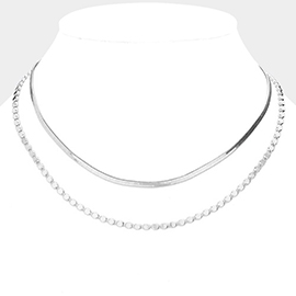 Double Layered Metal Chain Necklace