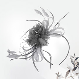Mesh Flower Feather Fascinator / Headband