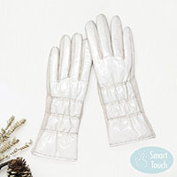Glittered Shiny Padded Puffer Smart Gloves