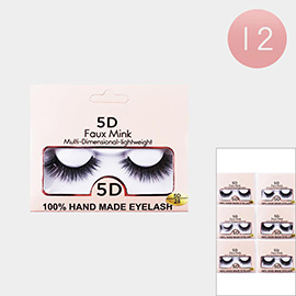 12Pairs - 5D Faux Mink Eye Lashes